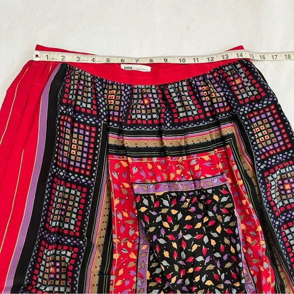 Vintage UMI Collections by Anne Crimmins Red Silk MIDI Skirt - Picture 6 of 8